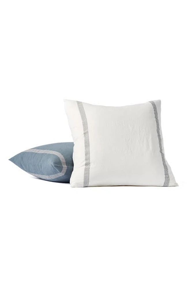 Coyuchi Sonoma Organic Cotton Pillow Sham in Soft White W/Shadow Stripe at Nordstrom, Size Euro