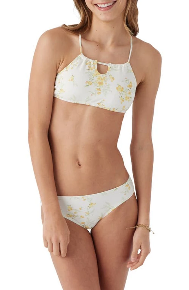 O'Neill Kids' Tatianna Floral Two-Piece Swimsuit Vanilla at Nordstrom,