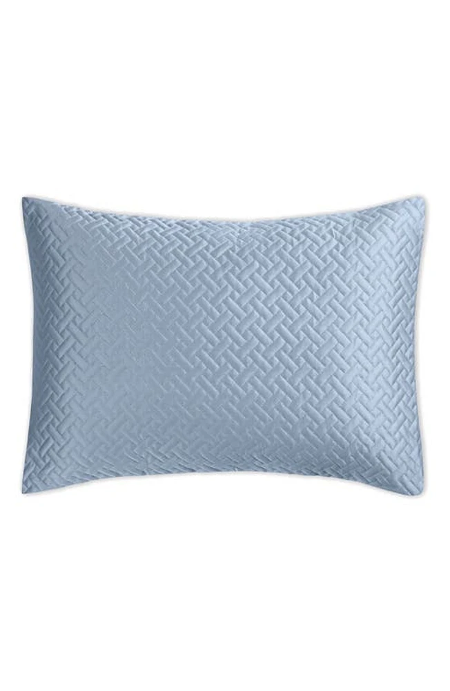 Matouk Basket Weave Cotton Sateen Boudoir Sham in Hazy Blue at Nordstrom