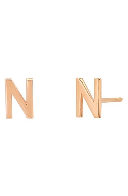 BYCHARI Large Initial Stud Earrings in 14K Rose Gold-N at Nordstrom