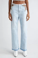 Stella McCartney Crystal Star Cutout Denim Jeans Light Vintage Blue at Nordstrom,