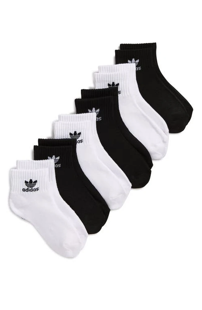 adidas Trefoil Assorted 6-Pack Quarter Socks in White at Nordstrom