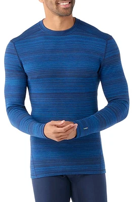 Smartwool Classic Thermal Merino Wool Crewneck Base Layer in Deep Navy Shift at Nordstrom, Size Small