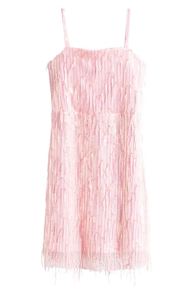 LOVE, NICKIE LEW Kids' Falling Sequins Dress Blush at Nordstrom,