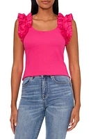 CeCe Ruffle Shoulder Rib Tank at Nordstrom,