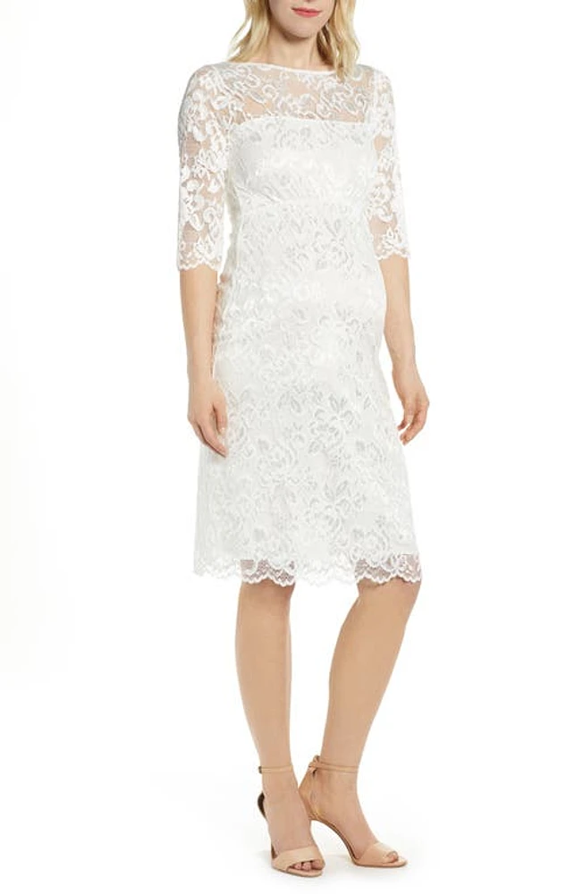 Tiffany Rose Amelia Lace Maternity Sheath Dress in White at Nordstrom