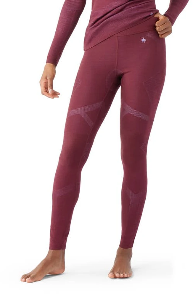 Smartwool Intraknit Merino Wool Blend Leggings in Black Cherry Violet at Nordstrom, Size Medium