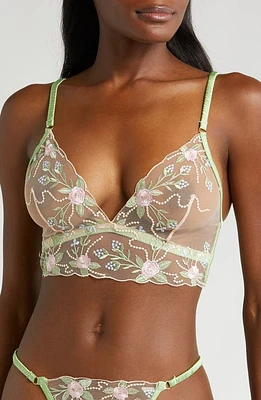 KILO BRAVA Floral Embroidered Longline Bralette Doll at Nordstrom,