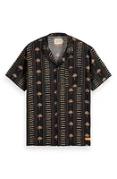 Scotch & Soda Palm Tree Print Camp Shirt Aop at Nordstrom,