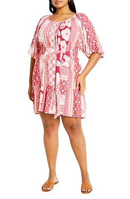 City Chic Cosmo Print Minidress Cosmopolitan at Nordstrom,