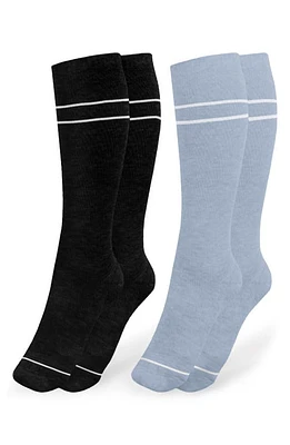 Kindred Bravely Premium Compression Knee High Maternity Socks in Stone Blue/Black at Nordstrom