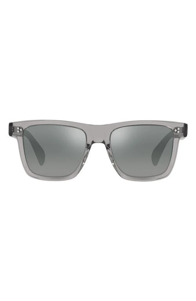 Oliver Peoples Casian 54mm Rectangular Sunglasses in Grey/Dark Grey Mirror at Nordstrom