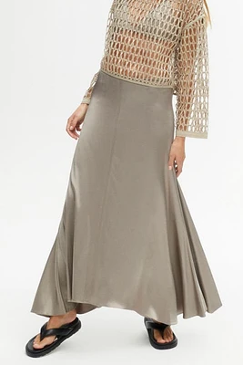 Nocturne Asymmetrical Long Skirt in Dark Beige at Nordstrom