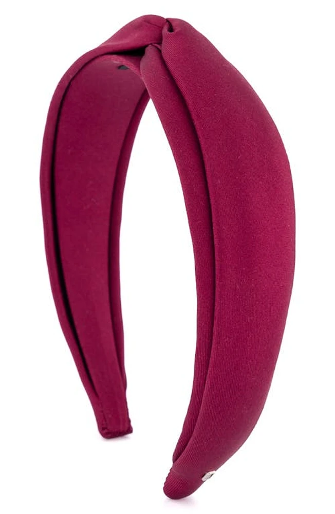 Alexandre de Paris Knotted Silk Twill Headband in Burgundy at Nordstrom