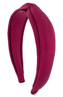 Alexandre de Paris Knotted Silk Twill Headband in Burgundy at Nordstrom