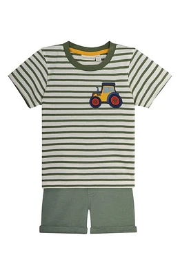 JOJO MAMAN BEBE Tractor Appliqué T-Shirt & Shorts Set Ecru at Nordstrom,