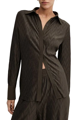 MANGO Textured Button-Up Shirt at Nordstrom,