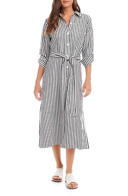 FIFTEEN TWENTY Stripe Long Sleeve Midi Shirtdress Blue at Nordstrom,