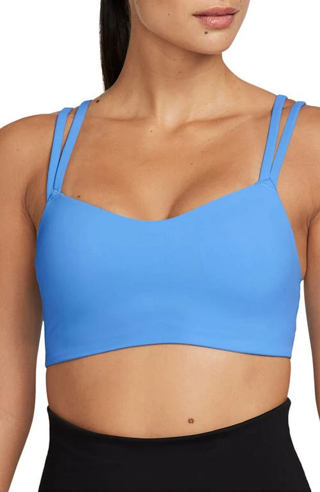 Nike Dri-FIT Alate Trace Sports Bra University Blue/White at Nordstrom,