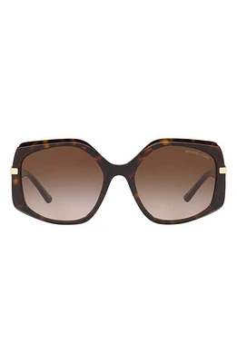 Michael Kors Cheyenne 56mm Gradient Geometric Sunglasses in Dk Tort at Nordstrom