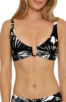 Trina Turk Lennox Bikini Top Black/Vanilla at Nordstrom,