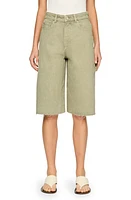 DL1961 Lucila High Waist Cutoff Bermuda Denim Shorts Alpine Green Vintage at Nordstrom,