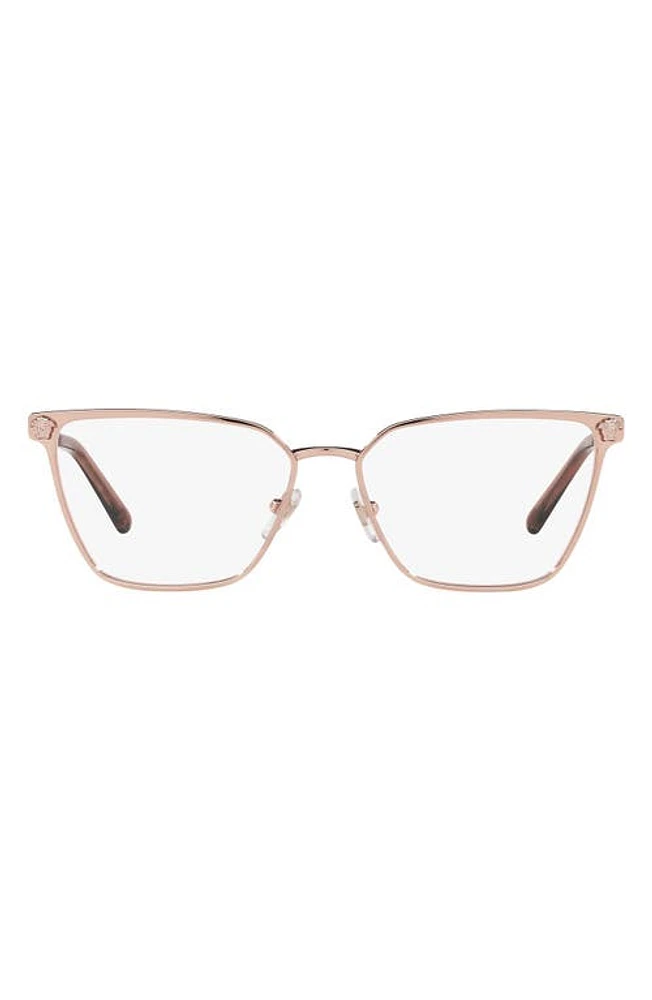 Versace 54mm Optical Glasses in Rose Gold/Demo Lens at Nordstrom