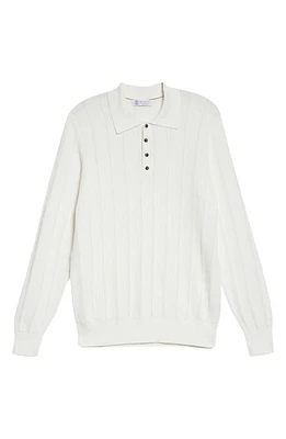 Brunello Cucinelli Ribbed Long Sleeve Cotton Sweater Polo C2723 Panama at Nordstrom, Us