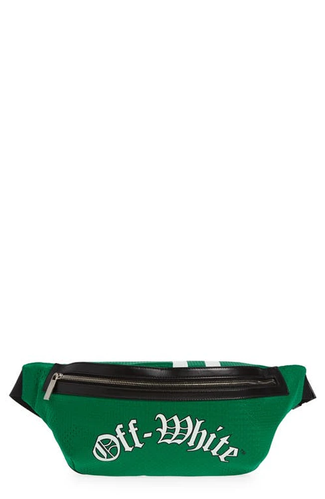 Off-White Baseball Logo Mesh Belt Bag in Green White at Nordstrom