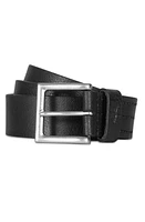 AllSaints Stitched Leather Belt Black at Nordstrom,