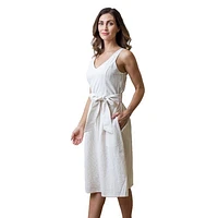 Hope & Henry Womens' A-Line Dress with Sash in Khaki at Nordstrom