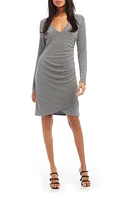 FIFTEEN TWENTY Metallic Side Gathered Long Sleeve Cocktail Dress at Nordstrom, Size Small