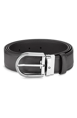 Montblanc Leather Belt in Grey at Nordstrom