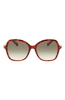 Longchamp 57mm Amazone Modified Rectangle Sunglasses in Havana at Nordstrom