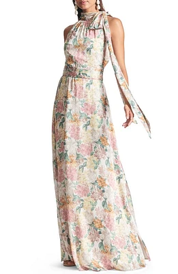 Sachin & Babi Kayla Halter Gown Antique Bouquet at Nordstrom,