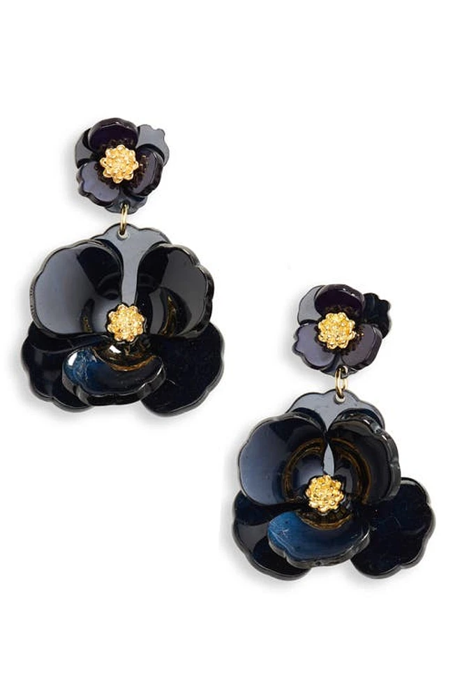 Nordstrom Pansy Drop Earrings in Navy- Gold at Nordstrom