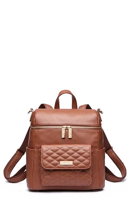 Luli Bebé Petit Monaco Faux Leather Diaper Bag in Caramel Brown at Nordstrom