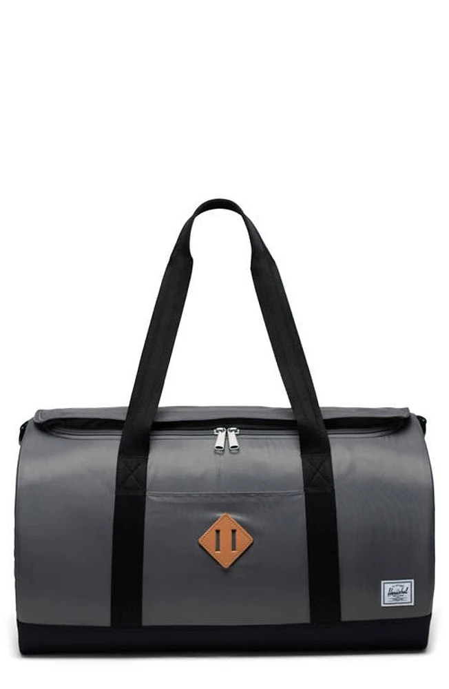 Herschel Supply Co. Heritage Recycled Nylon Duffle Bag in Gargoyle/Black at Nordstrom