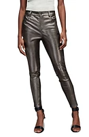 AllSaints Ina Leather Skinny Jeans Gunmetal at Nordstrom, Us