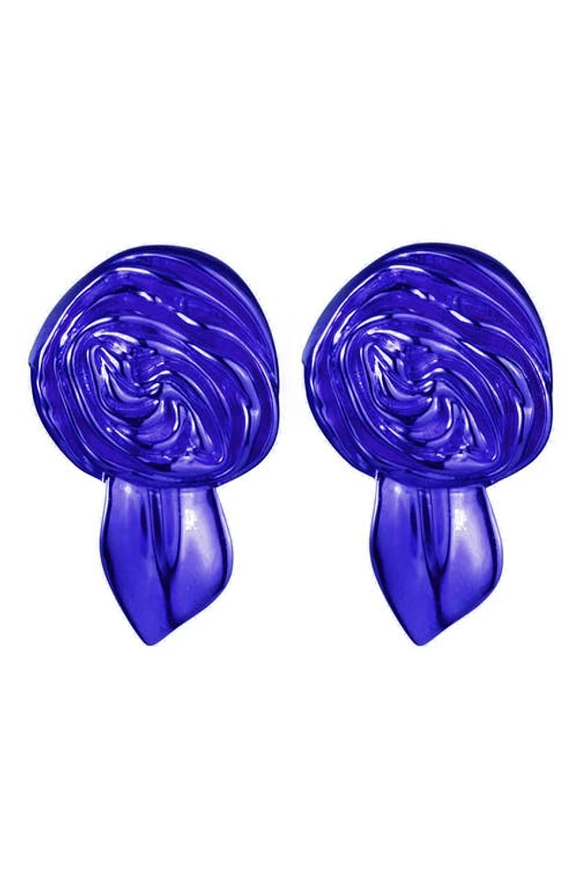 Sterling King Rosette Stud Earrings in Blue at Nordstrom