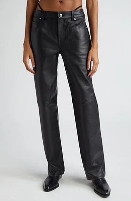 Alexander Wang G-String Detail Leather Five-Pocket Pants Black at Nordstrom,