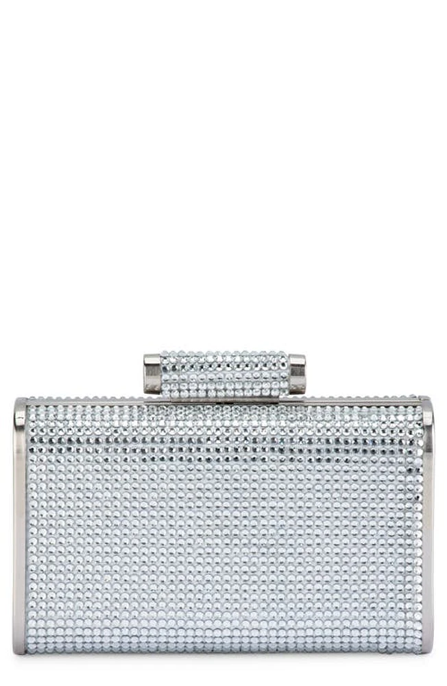 Olga Berg Bae Hot Fix Crystal Frame Clutch in Silver at Nordstrom