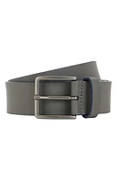 Logo Embossed Leather Belt in Medium Grey at Nordstrom, Size 32