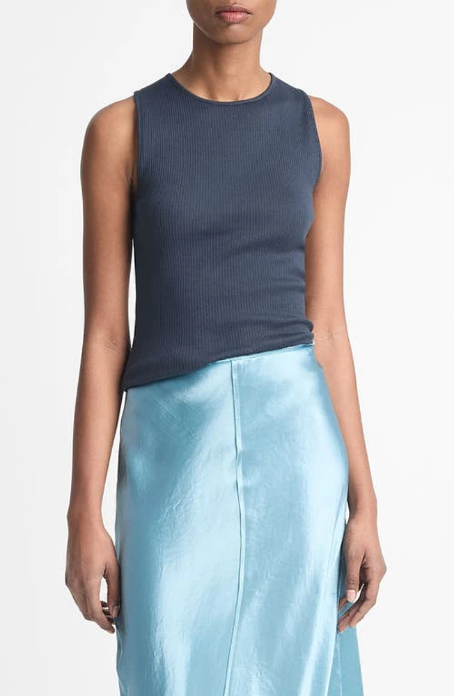 Vince Sleeveless Cotton Rib Shell at Nordstrom,