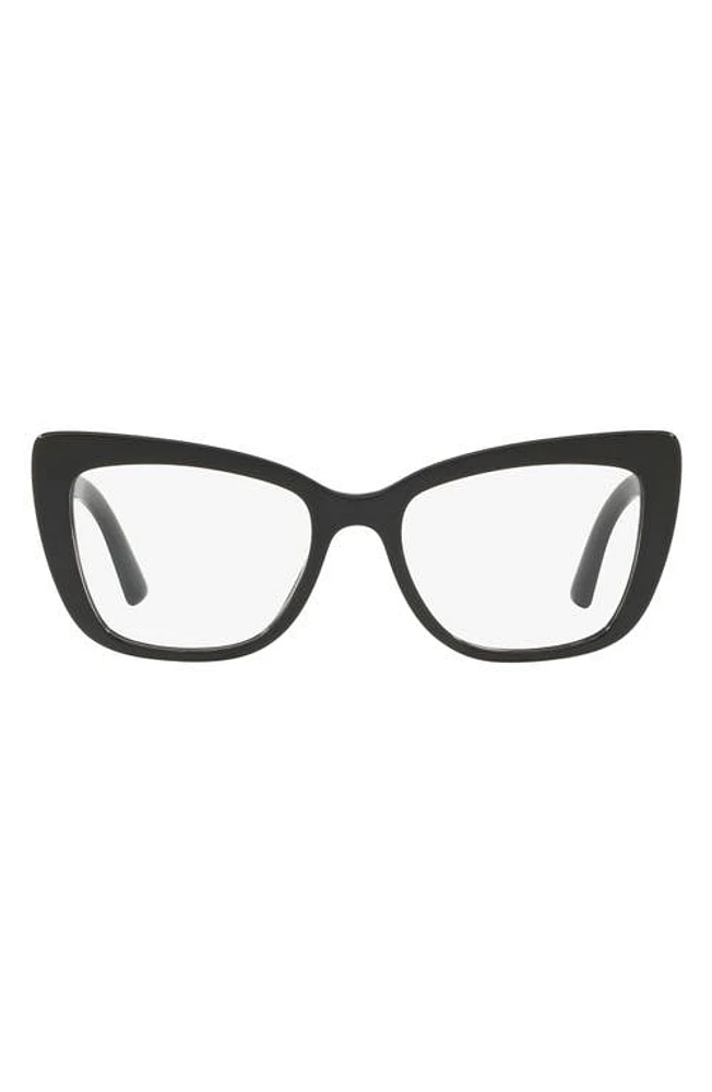 Dolce & Gabbana 53mm Cat Eye Optical Glasses in Black at Nordstrom