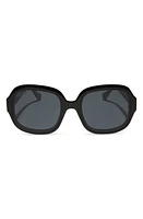 DIFF Seraphina 57mm Polarized Round Sunglasses in Black /Grey at Nordstrom