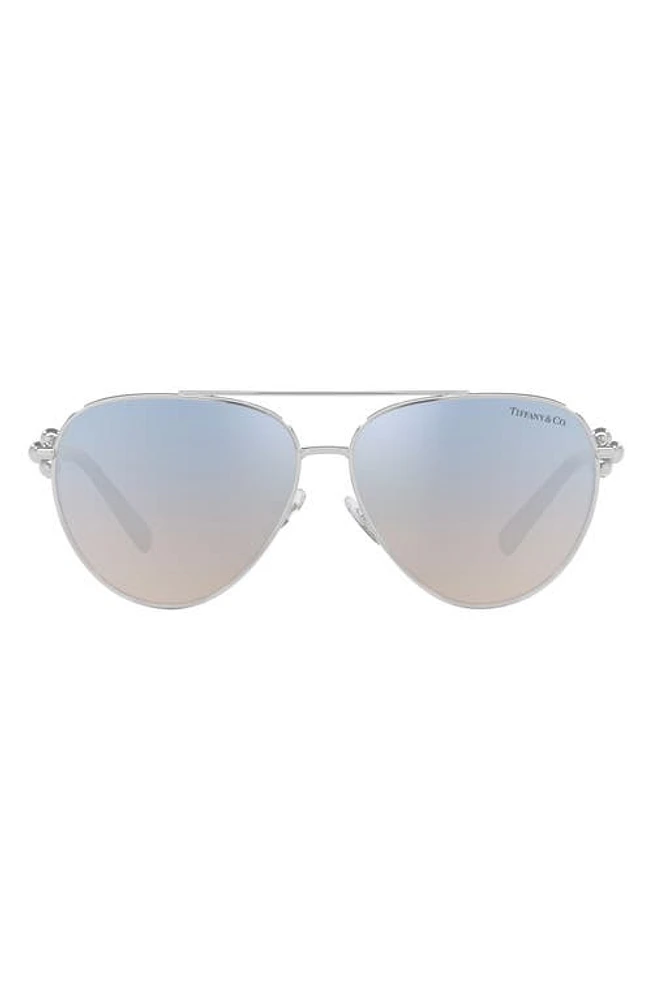 Tiffany & Co. 59mm Gradient Pilot Sunglasses in Silver at Nordstrom