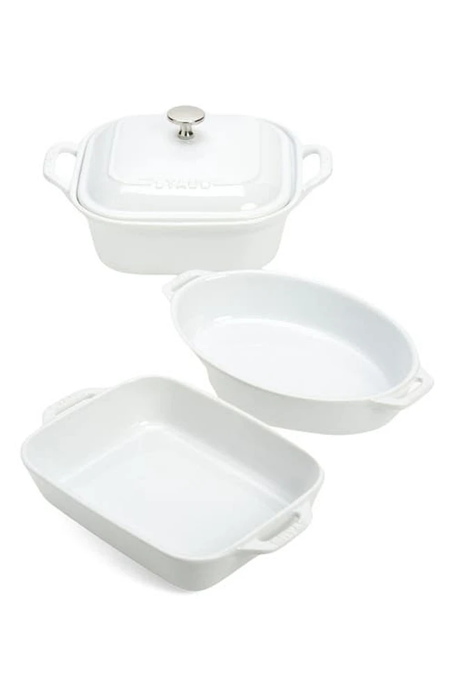 Staub 4-Piece Ceramic Baking Dish Set in White at Nordstrom