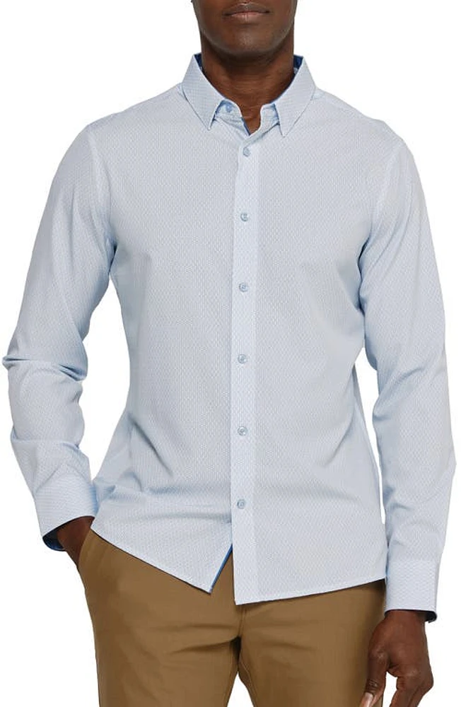 7 Diamonds Cillian Medallion Print Performance Button-Up Shirt at Nordstrom,