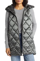 Sam Edelman Quilted Hooded Water Repellent Vest in Olive at Nordstrom, Size Small